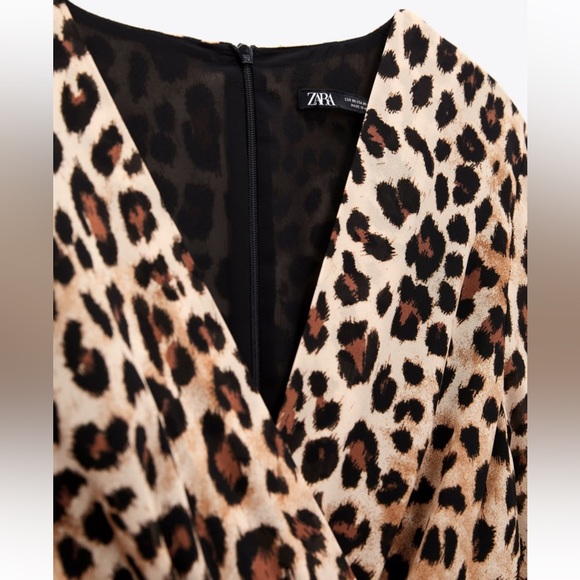 NWT ZARA LEOPARD ANIMAL PRINT MIDI DRESS SIZE XS NWT - Picture 5 of 5